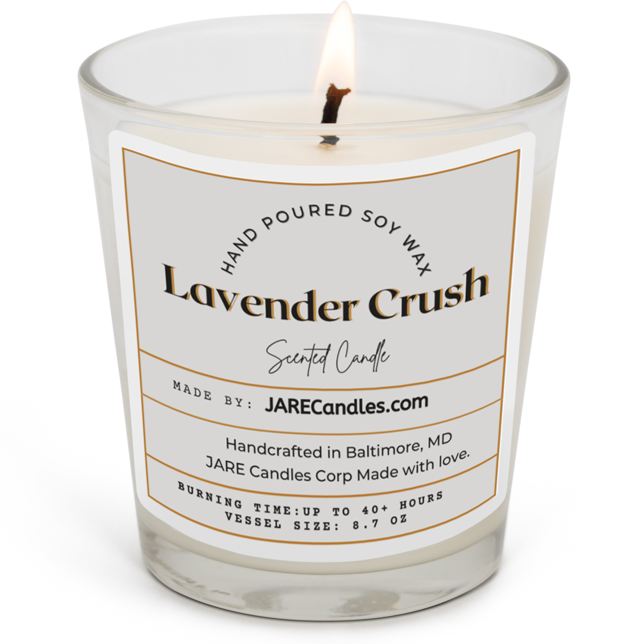 Lavender Crush - Jasmine, Neroli, Banana - Soy Wax Scented Candle - JARE CANDLES