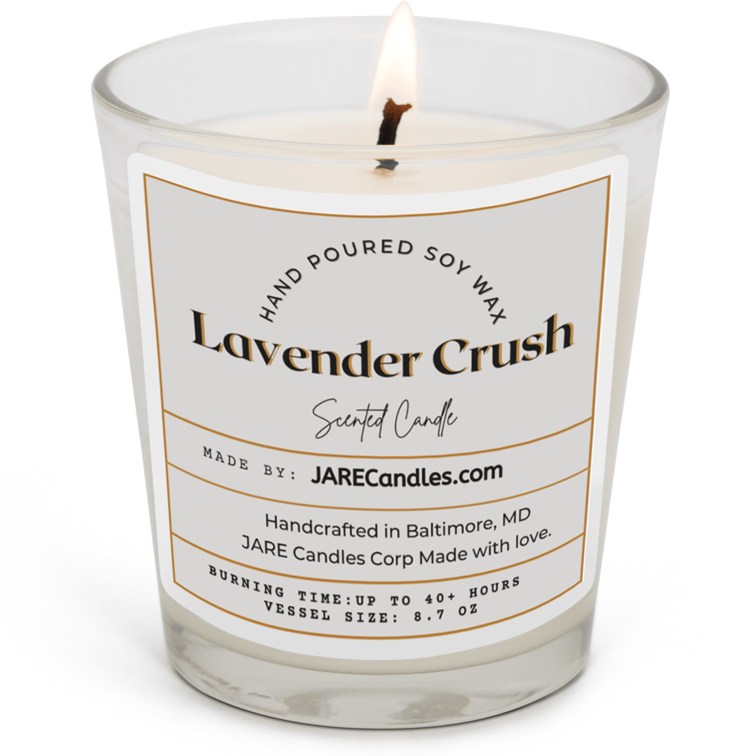 Lavender Crush - Jasmine, Neroli, Banana - Soy Wax Scented Candle - JARE CANDLES