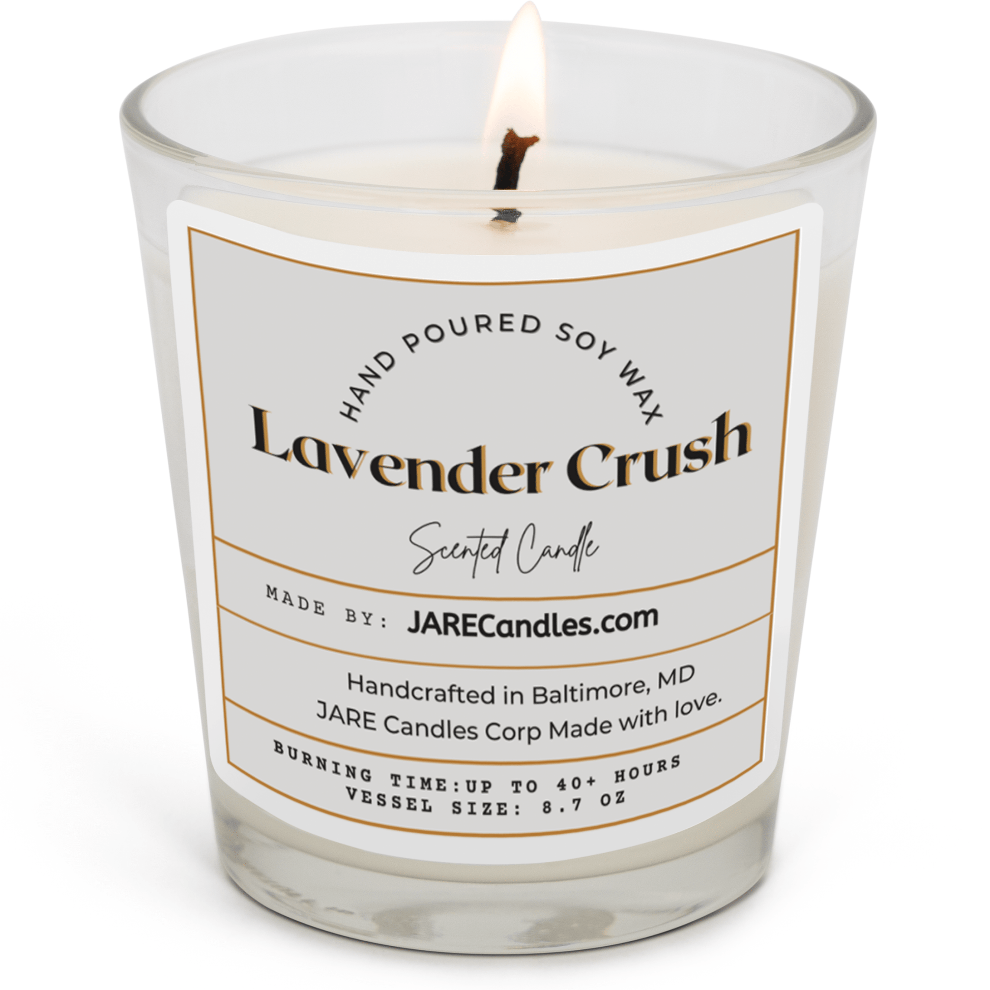 Lavender Crush - Jasmine, Neroli, Banana - Soy Wax Scented Candle - JARE CANDLES