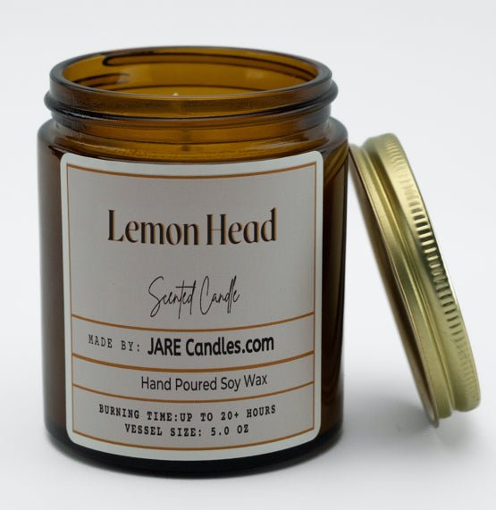 Lemon Head - Fresh Lime, Sugary Orange - Soy Wax Scented Candle - JARE CANDLES