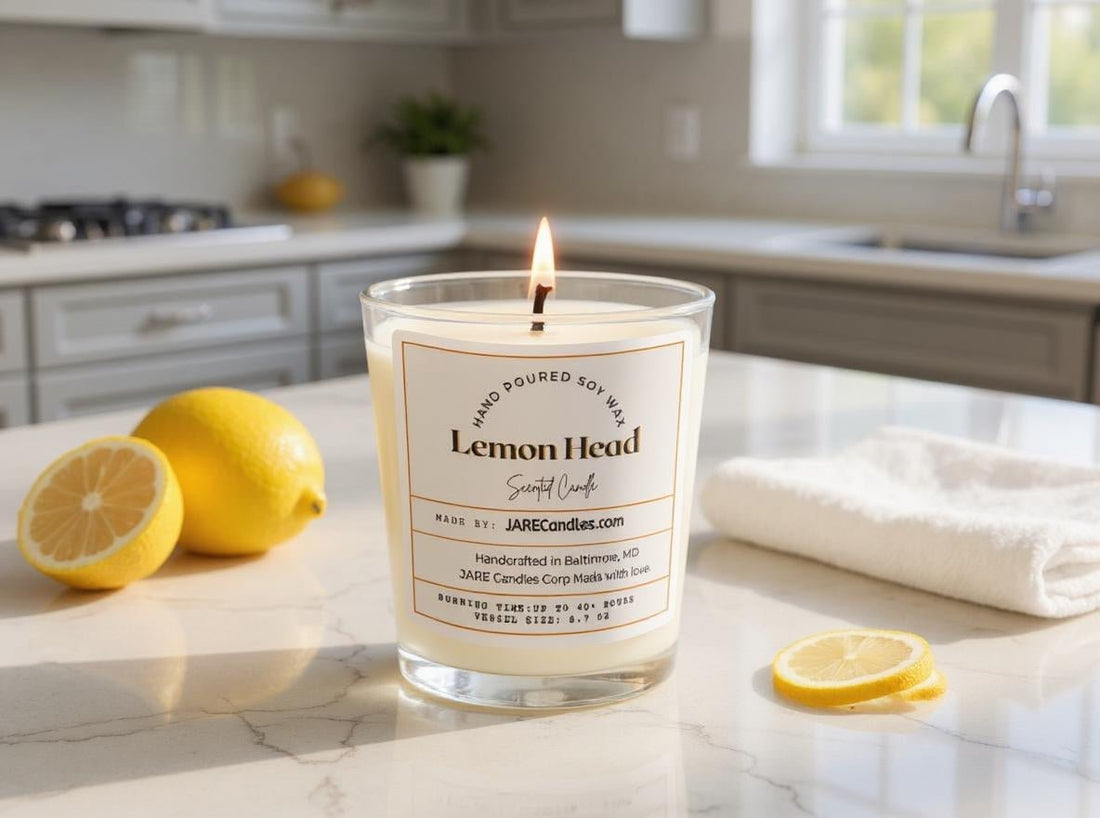 Lemon Head - Fresh Lime, Sugary Orange - Soy Wax Scented Candle - JARE CANDLES