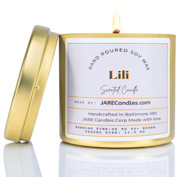 Lili - Lush Gardenia, Tuberose - Soy Wax Scented Candle - JARE CANDLES