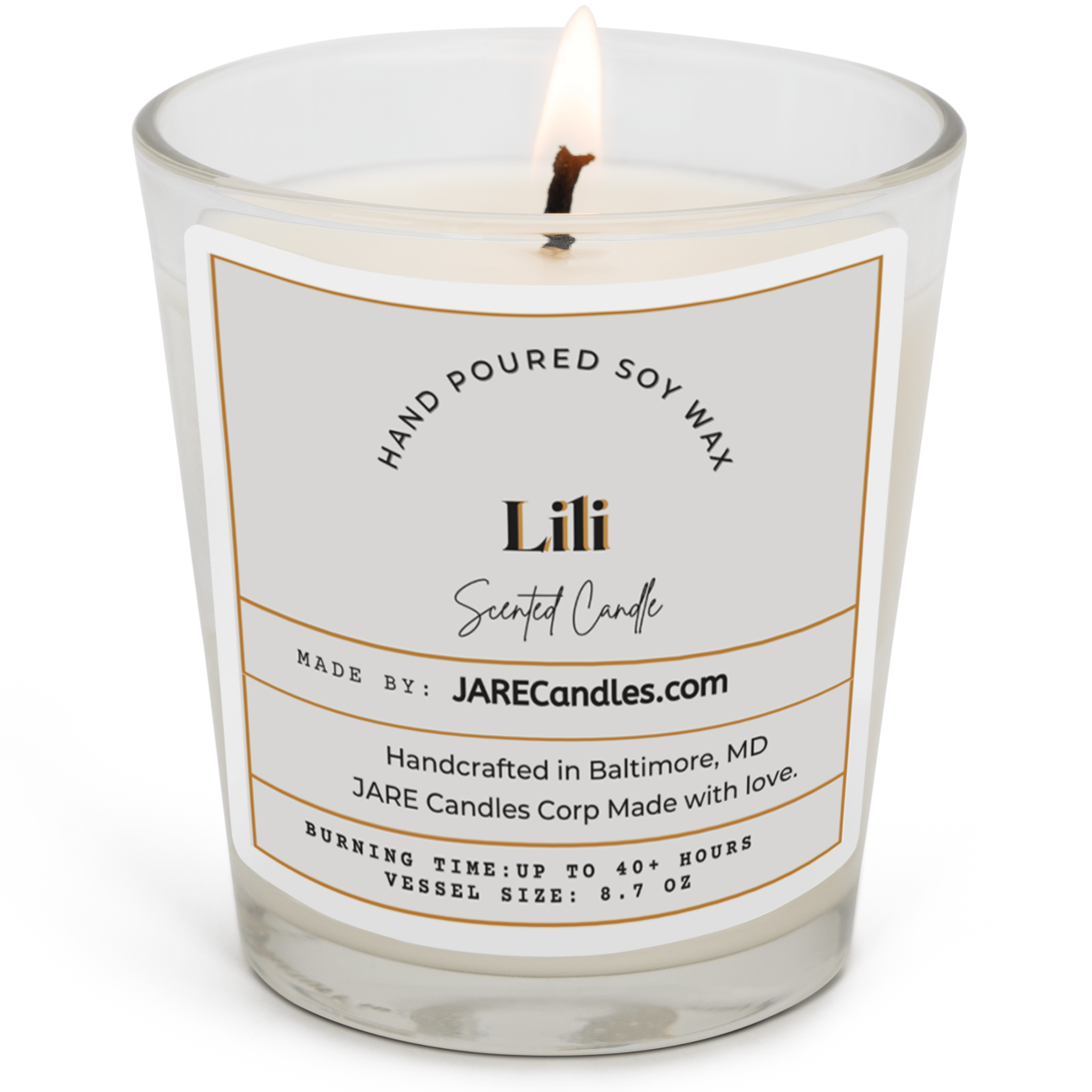 Lili - Lush Gardenia, Tuberose - Soy Wax Scented Candle - JARE CANDLES
