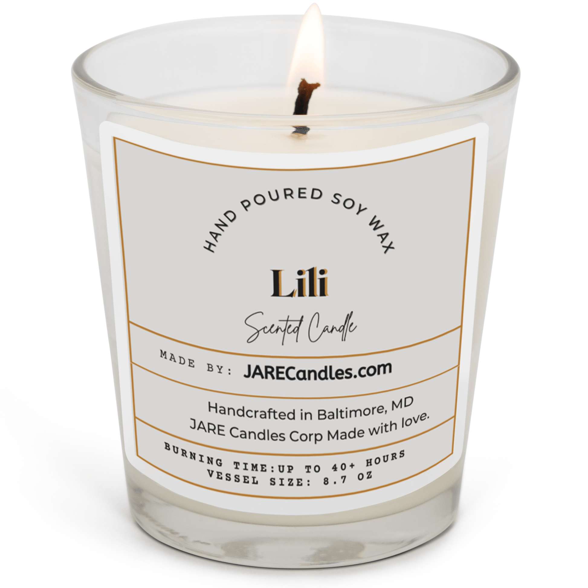 Lili - Lush Gardenia, Tuberose - Soy Wax Scented Candle - JARE CANDLES