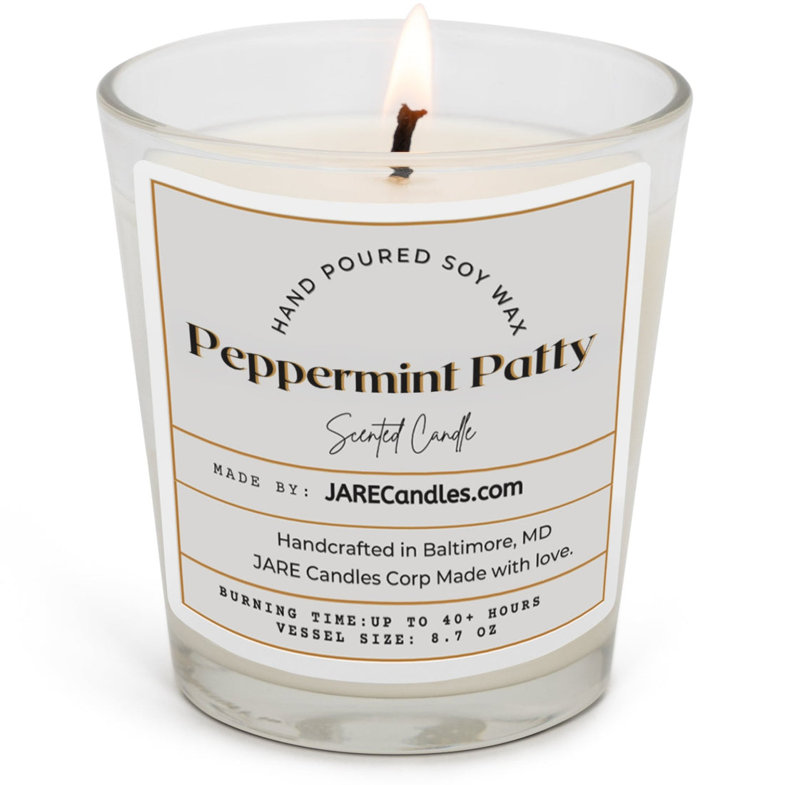 Peppermint Patty - Dark Chocolate, Vanilla Bean - Soy Wax Scented Candle - JARE CANDLES