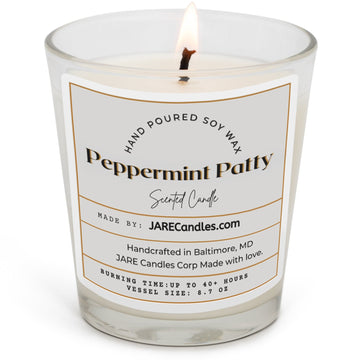 Peppermint Patty - Dark Chocolate, Vanilla Bean - Soy Wax Scented Candle - JARE CANDLES