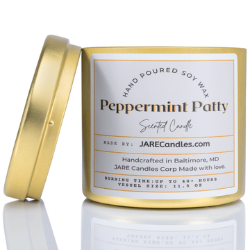 Peppermint Patty - Dark Chocolate, Vanilla Bean - Soy Wax Scented Candle - JARE CANDLES