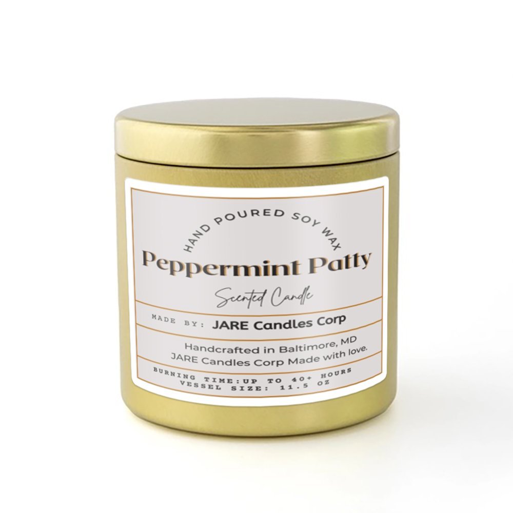 Peppermint Patty - Dark Chocolate, Vanilla Bean - Soy Wax Scented Candle - JARE CANDLES