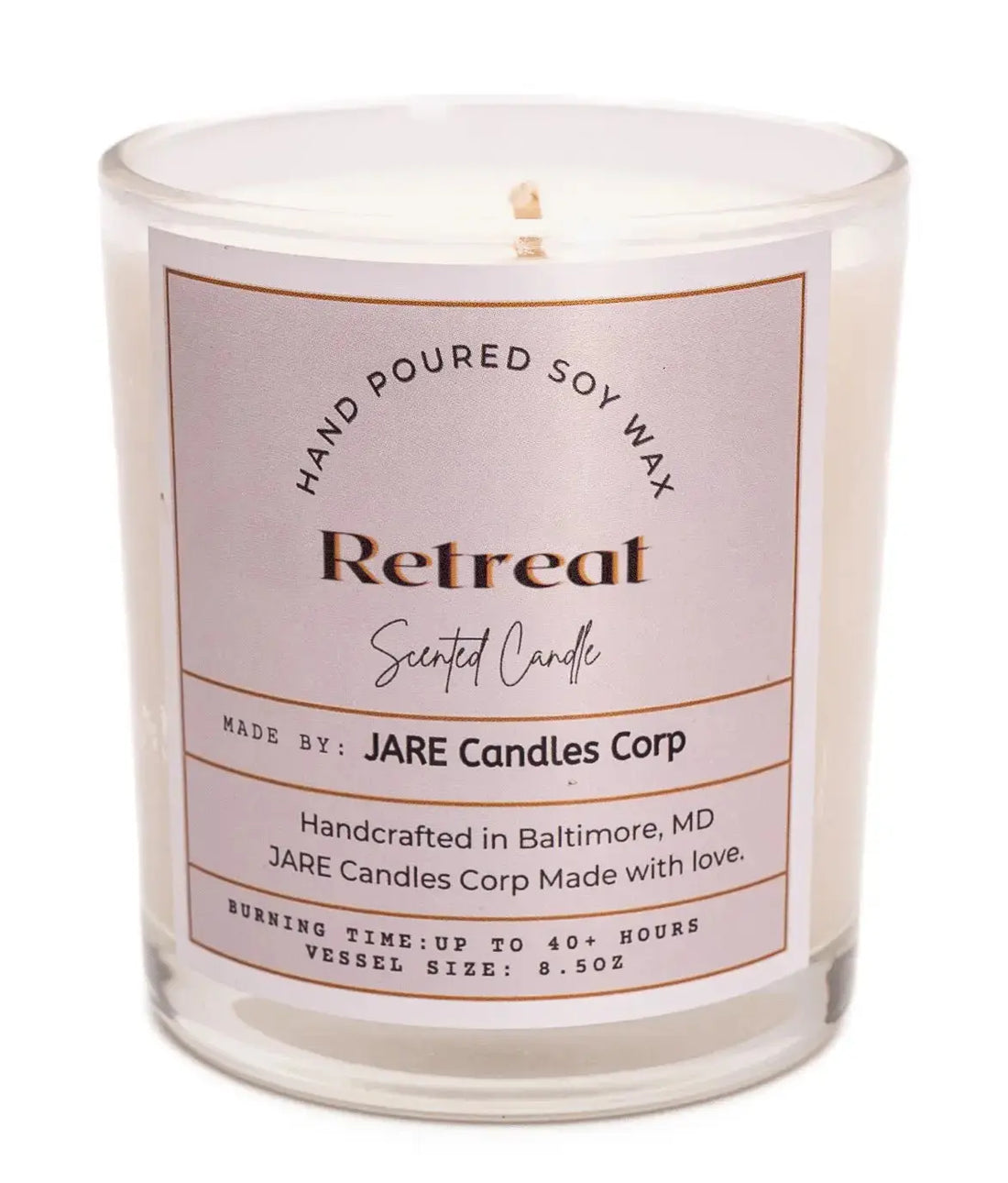 Retreat - Lemongrass, Patchouli, & Lime - Soy Wax Scented Candle - JARE CANDLES
