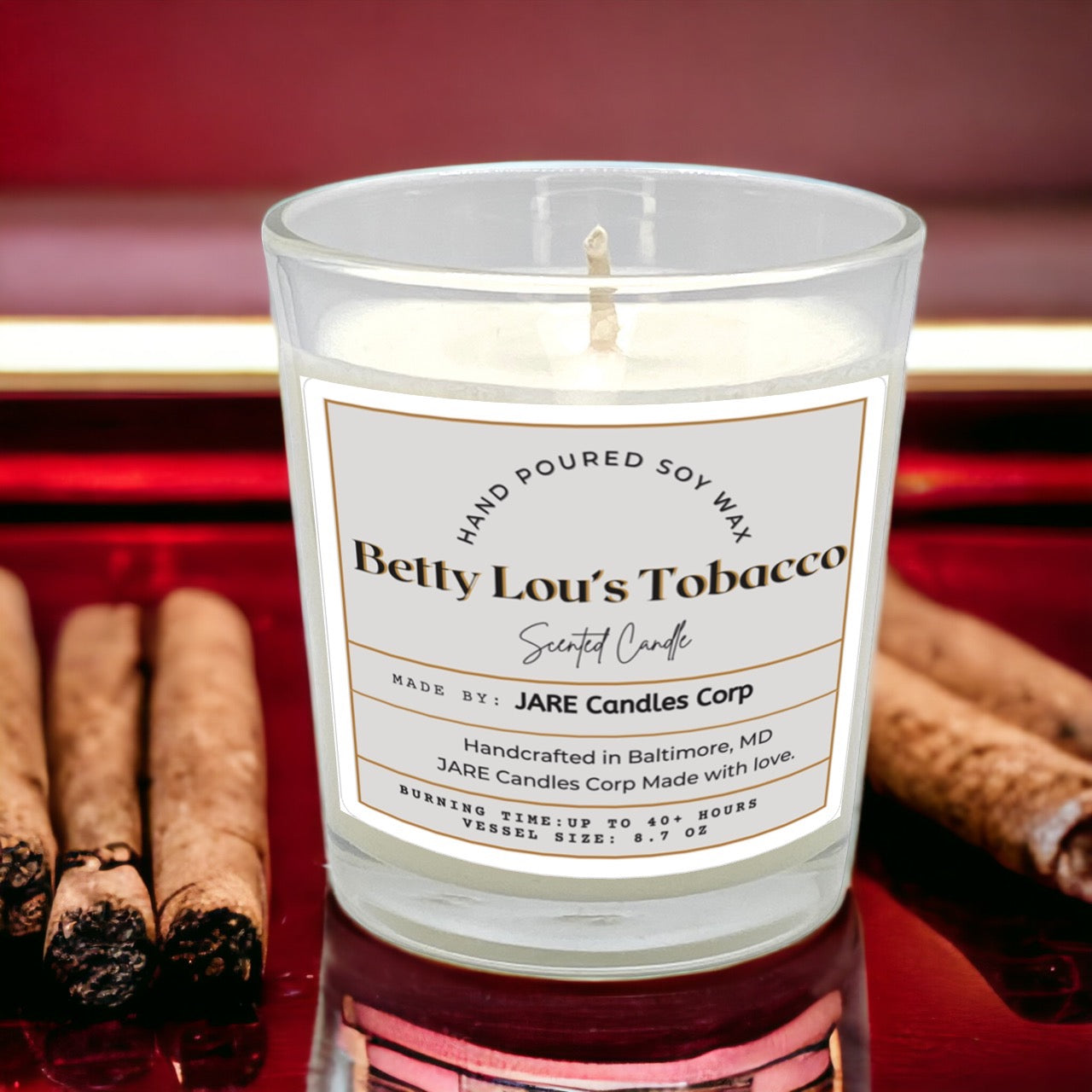 Betty Lou’s Tobacco with Sage, Honey & Amaretto - Soy Wax Scented Candle