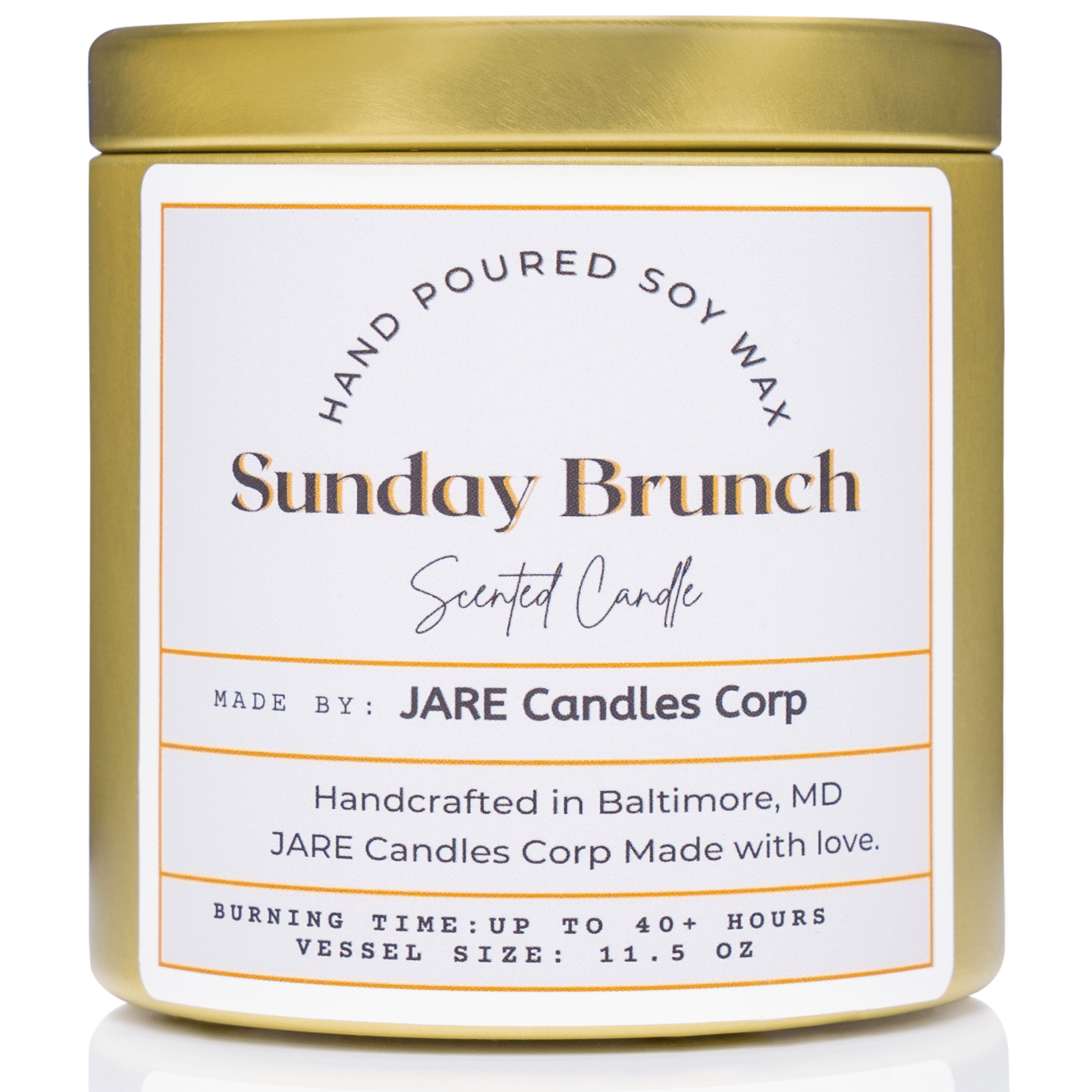 Sunday Brunch Champagne and Citrus - Soy Wax Scented Candle - JARE CANDLES
