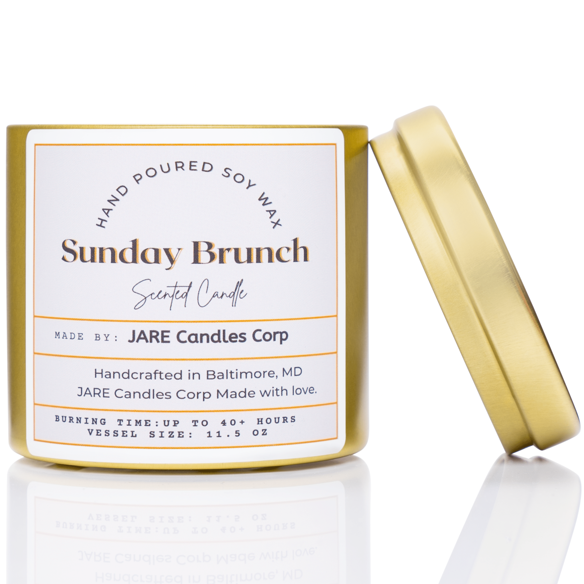 Sunday Brunch Champagne and Citrus - Soy Wax Scented Candle - JARE CANDLES