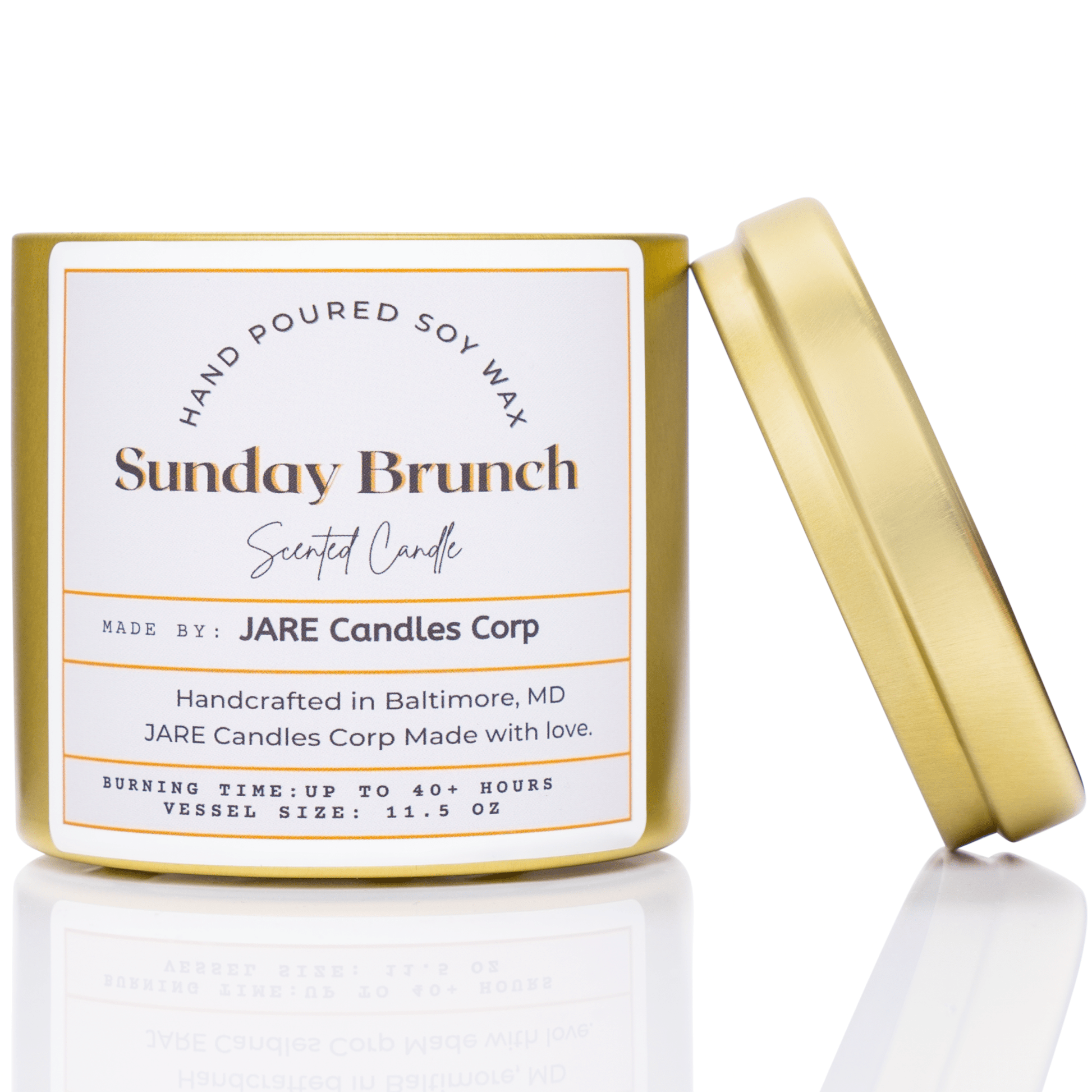 Sunday Brunch Champagne and Citrus - Soy Wax Scented Candle - JARE CANDLES