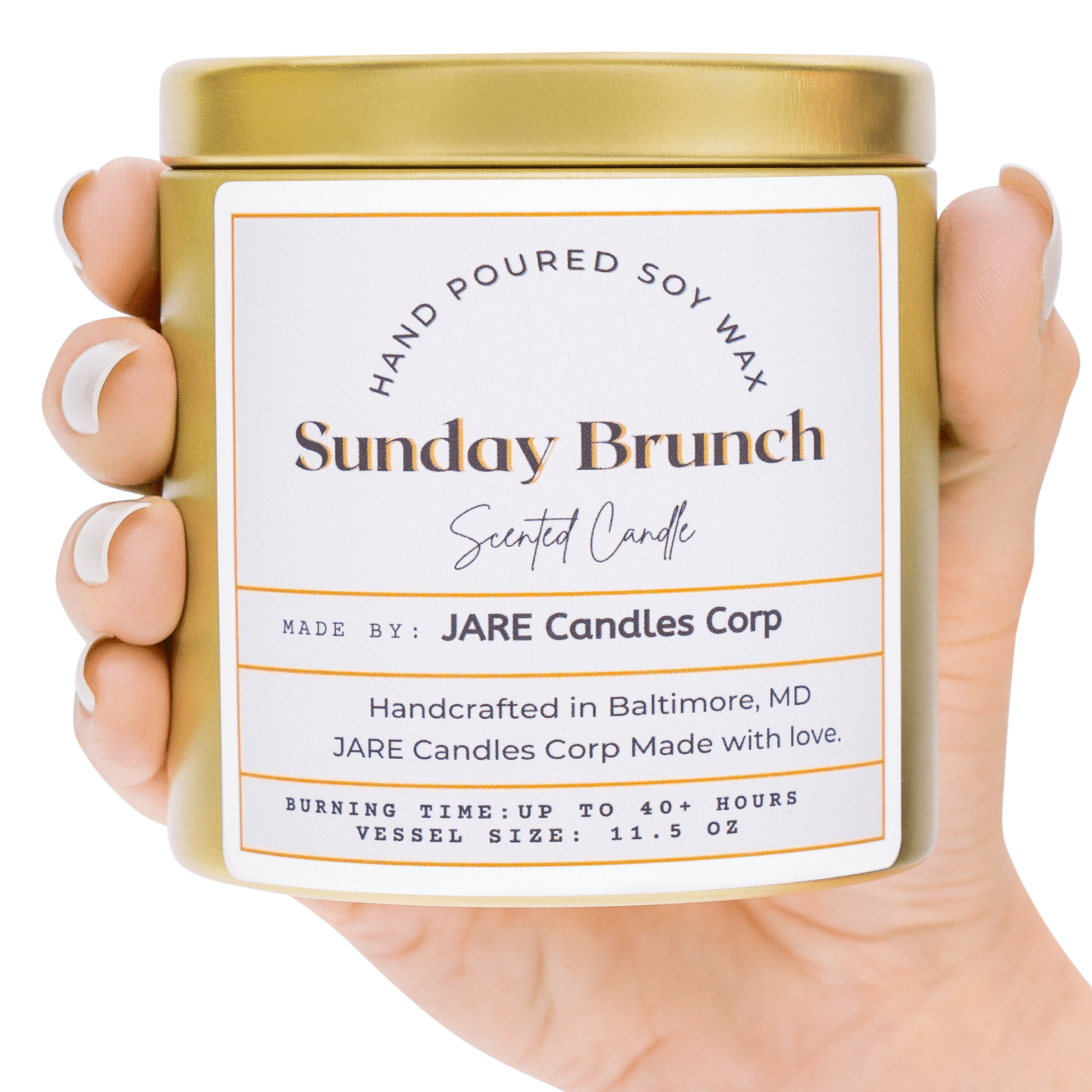 Sunday Brunch Champagne and Citrus - Soy Wax Scented Candle - JARE CANDLES