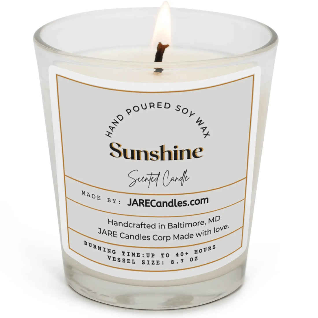 Sunshine Sweet Bergamot, Fresh Grapefruit - Soy Wax Scented Candle - JARE CANDLES